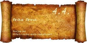 Anka Anna névjegykártya